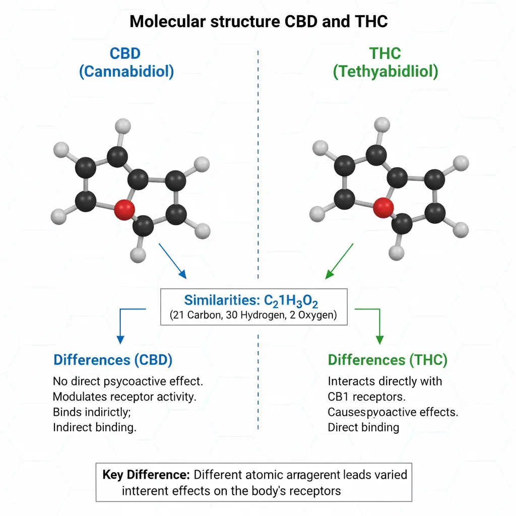 Molecular Structure of CBD and THC